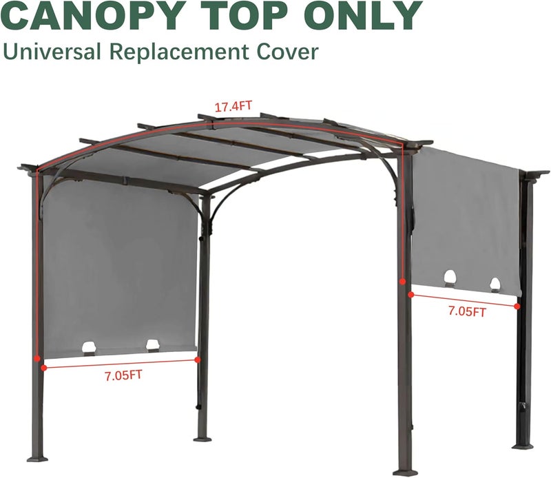 SCOMANAGE 85''x 208'' Universal Doubleton Steel Pergola Replacement Cover for Pergola L-PG080PST, (Gray) - Image 2